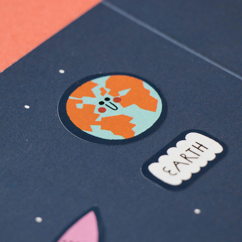 Actividad creativa con pegatinas